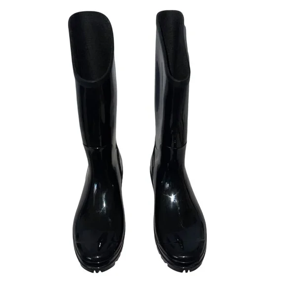 Columbia Sportswear Tall Black Rain Boots Womens 9 Rubber Slip On Barely Used - Picture 3 of 10